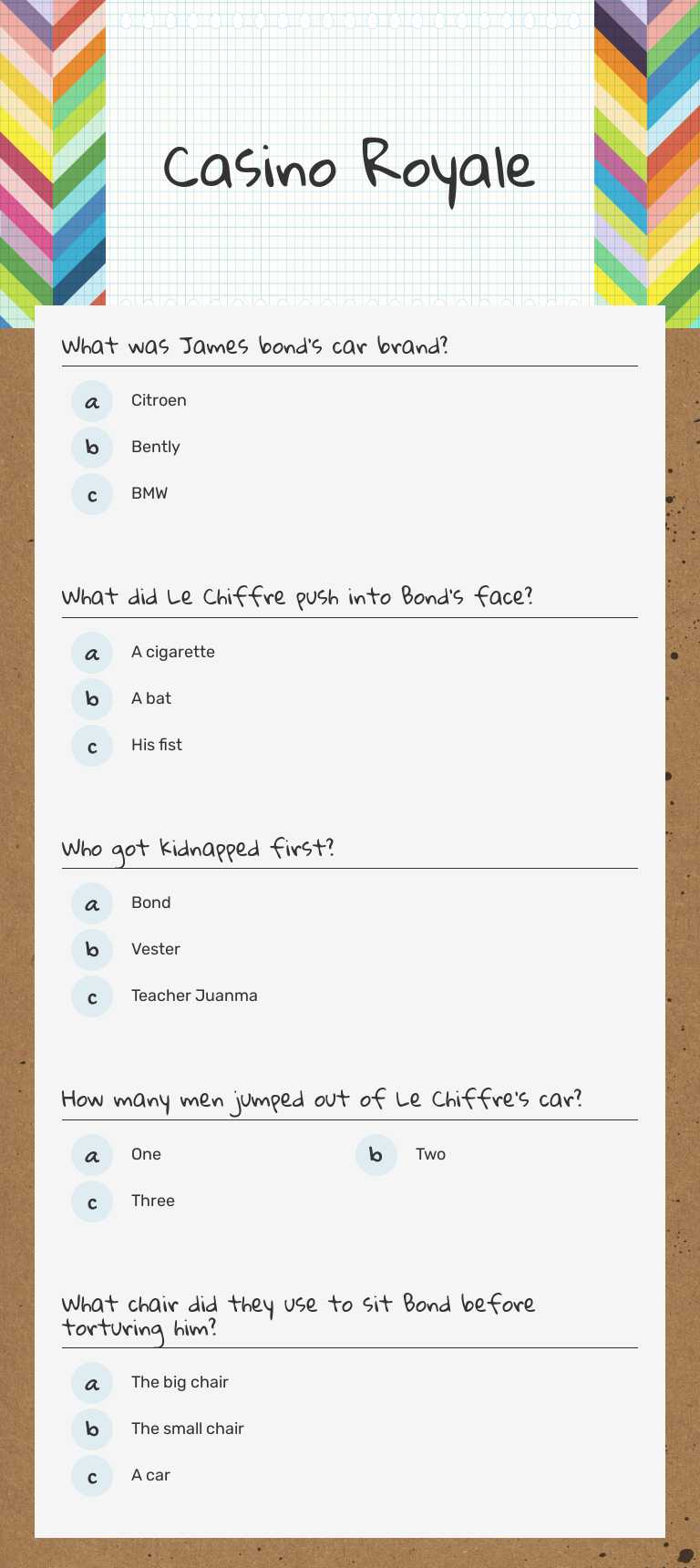 Casino Royale worksheet preview image
