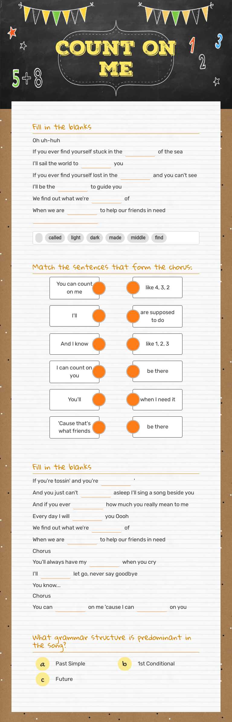 Count on me worksheet preview image