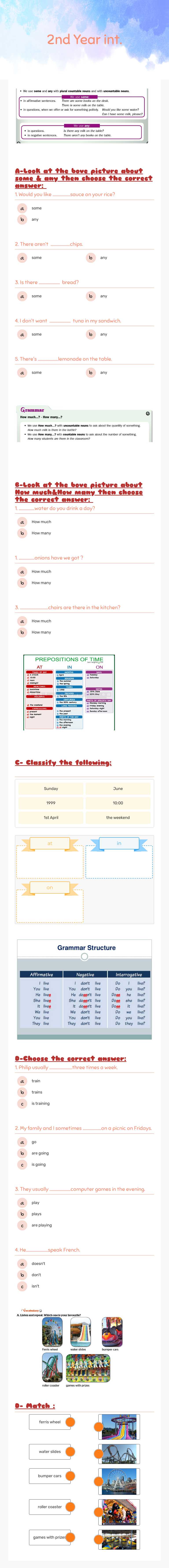 2nd Year int. Grade 8 worksheet preview