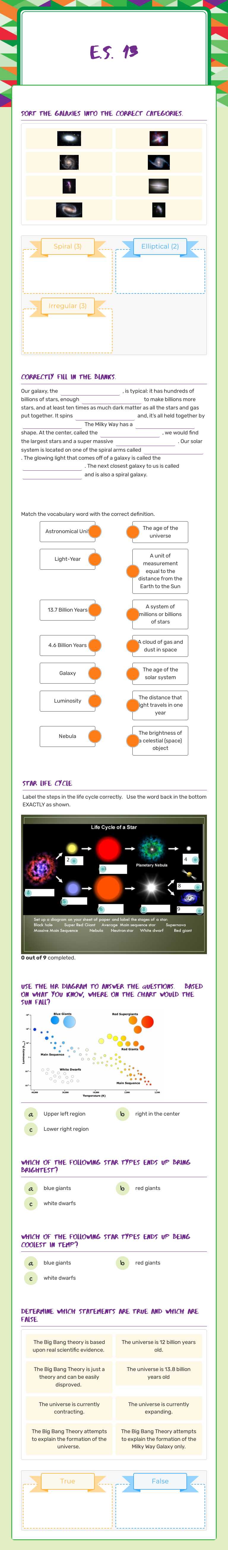 E.S. 13 worksheet preview image