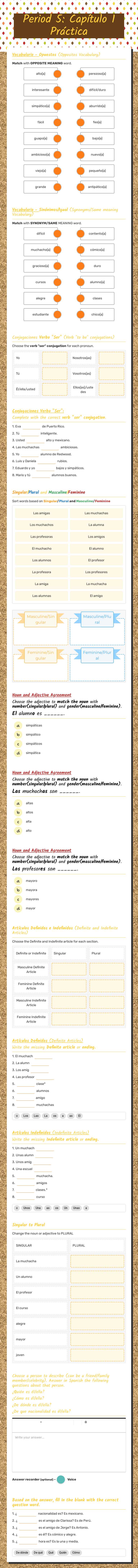 Period 5: Capítulo 1 Práctica worksheet preview image