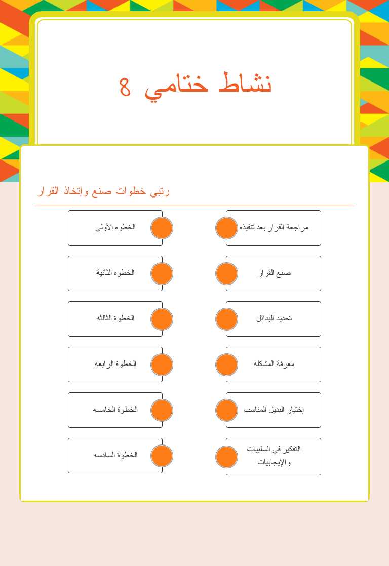نشاط ختامي 8 worksheet preview image