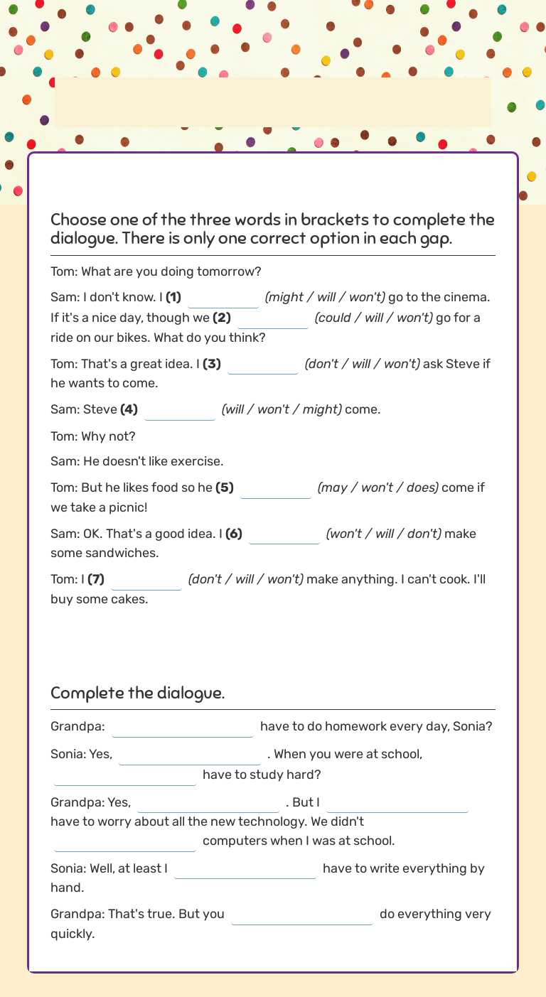 Family and Friends 5 unit 9 quiz worksheet preview image