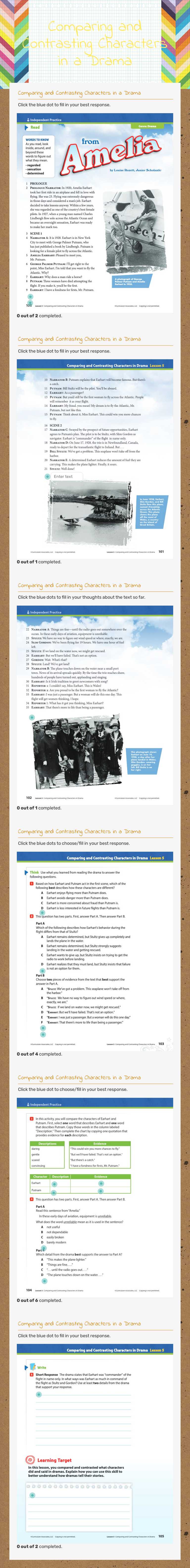 Comparing and Contrasting Characters in a Drama worksheet preview image