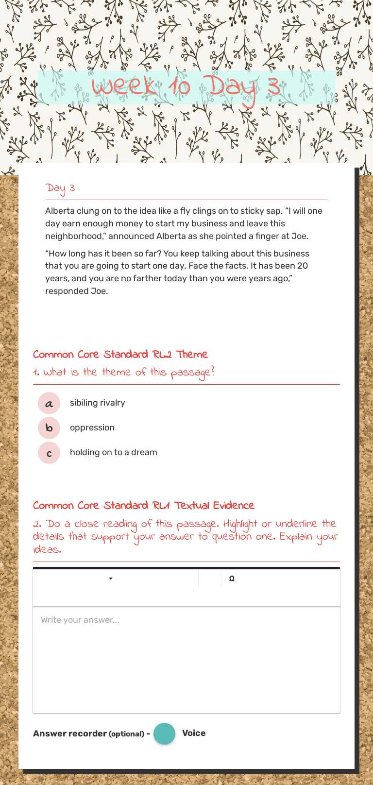 Week 10 Day 3 worksheet preview image