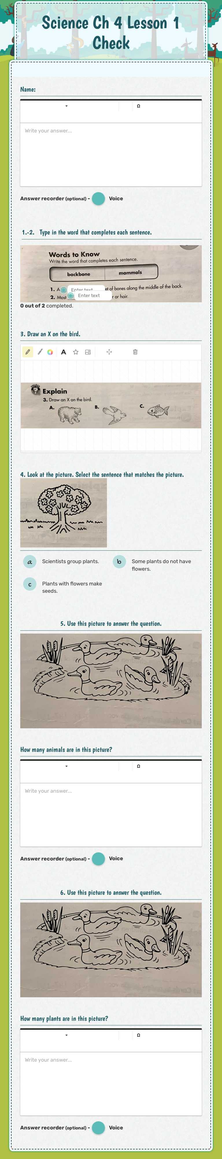 Science Ch 4 Lesson 1 Check worksheet preview image