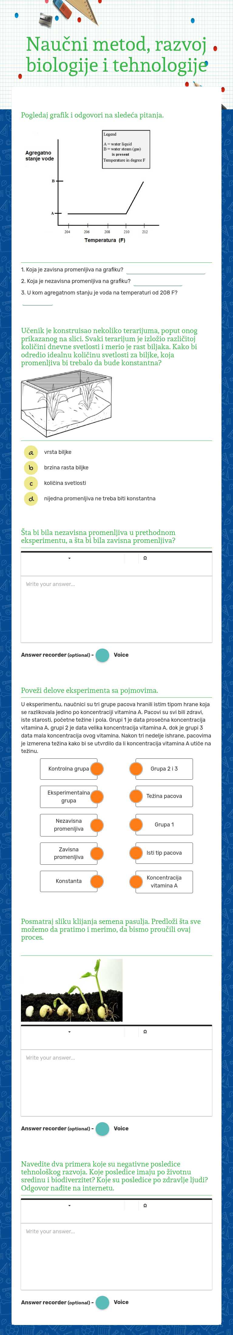 Naučni metod, razvoj biologije i tehnologije worksheet preview image