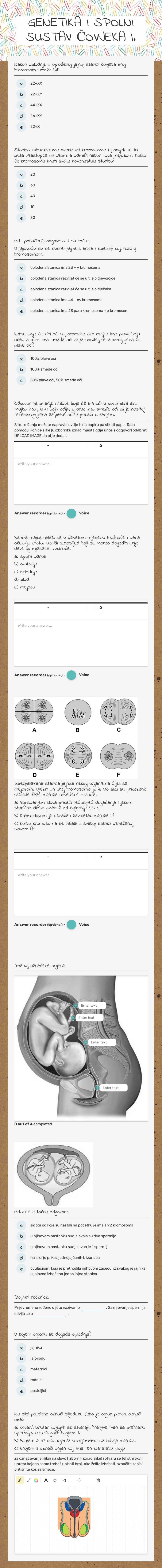 GENETIKA I SPOLNI SUSTAV ČOVJEKA I. worksheet preview image
