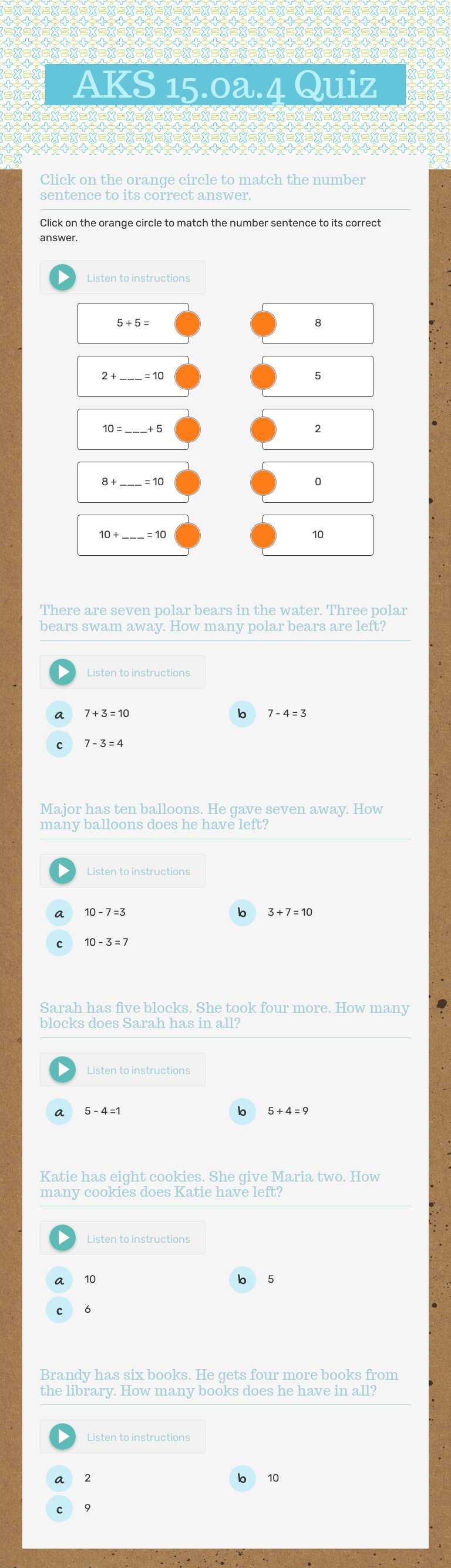 AKS 15.oa.4 Quiz worksheet preview image