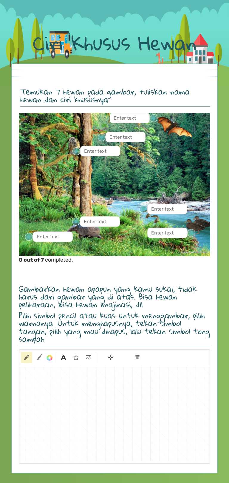 Ciri Khusus Hewan Grade 6 worksheet preview