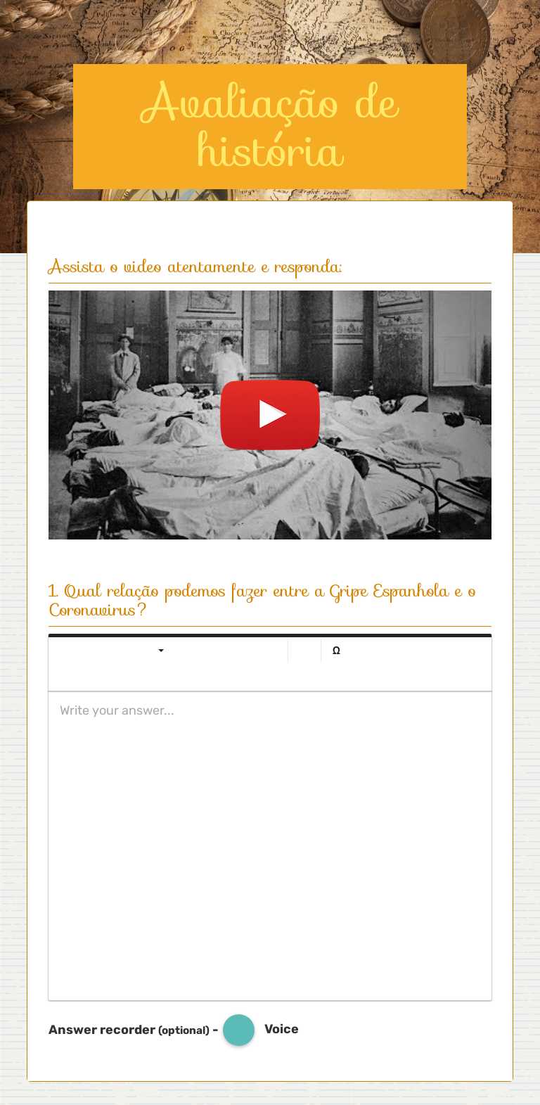 Avaliação de história worksheet preview image