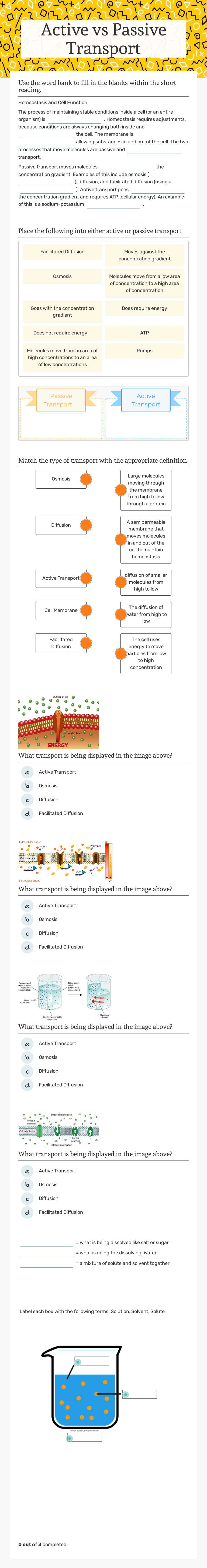 Active vs Passive Transport by Taylor Beaton | Interactive Worksheet ...