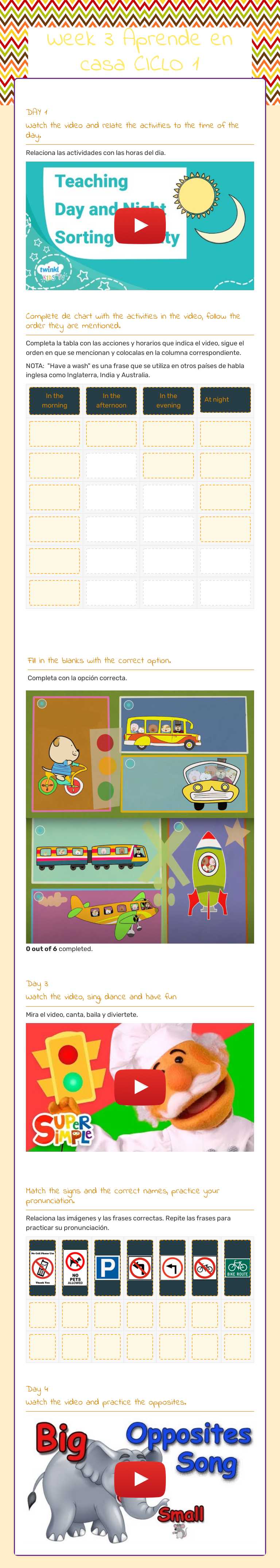 Week 3 Aprende en casa    CICLO 1 worksheet preview image