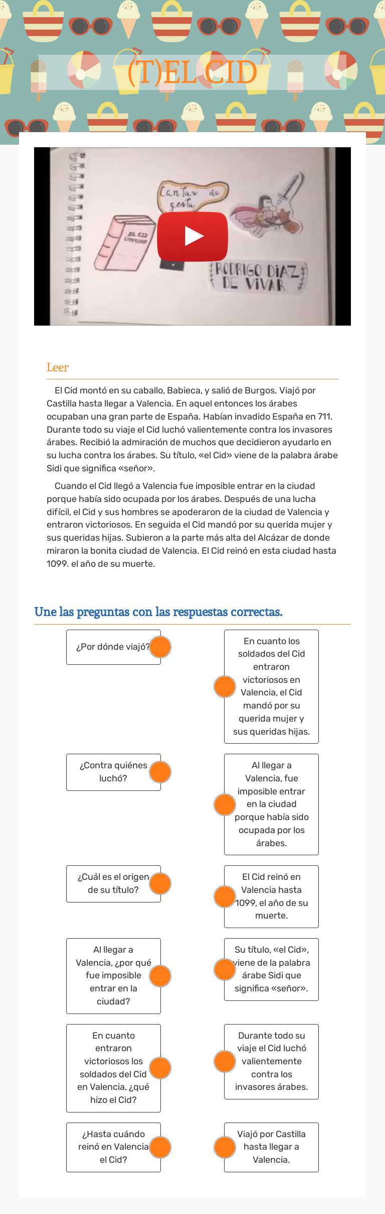 (T)EL CID worksheet preview image