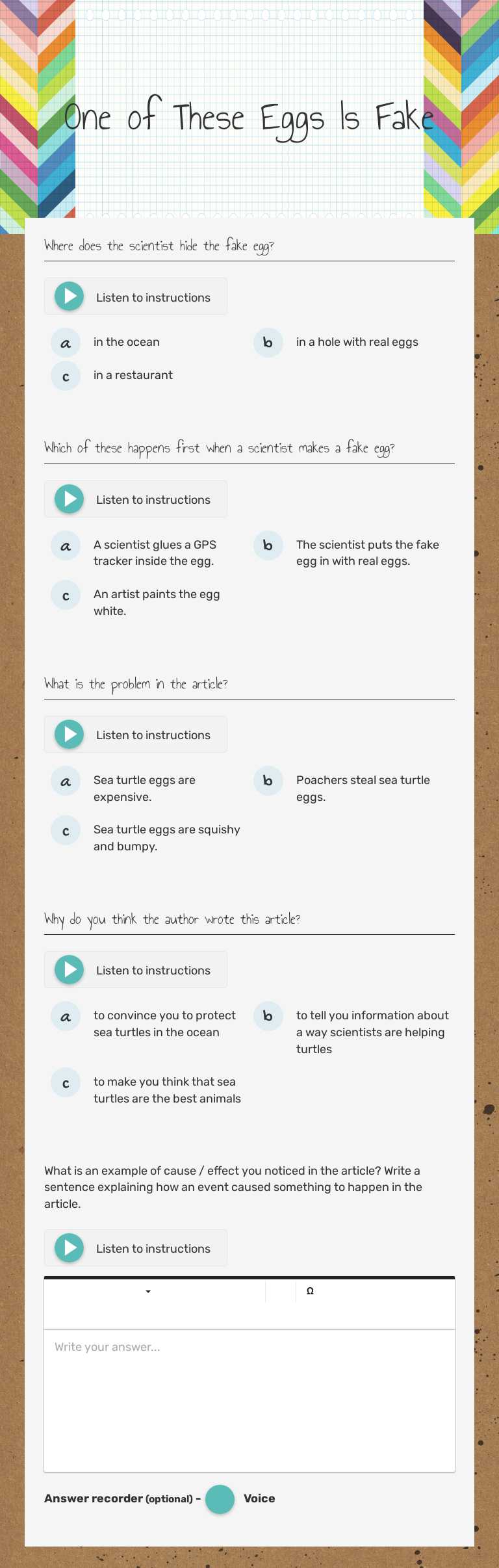 One of These Eggs Is Fake worksheet preview image