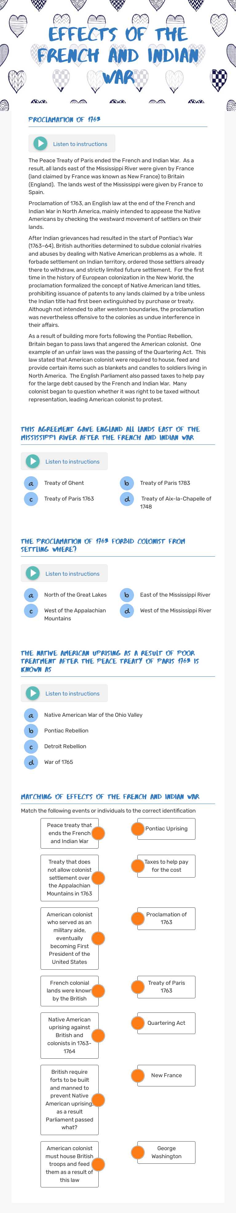 EFFECTS of the French and INDIAN WAR by Amanda Orlando | Interactive ...