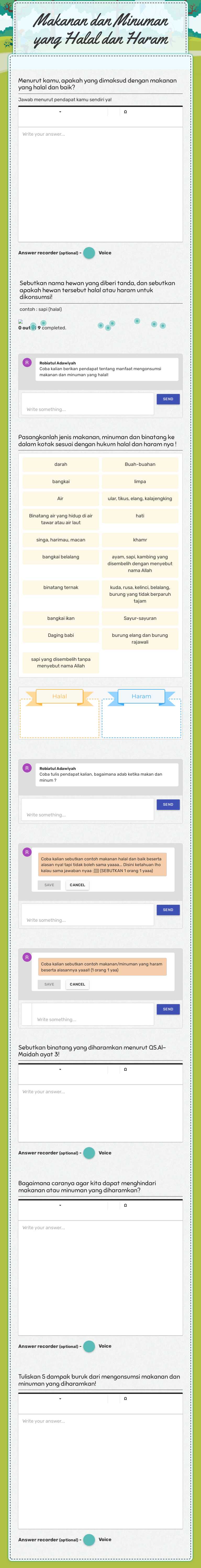 Makanan dan Minuman yang Halal dan Haram worksheet preview image