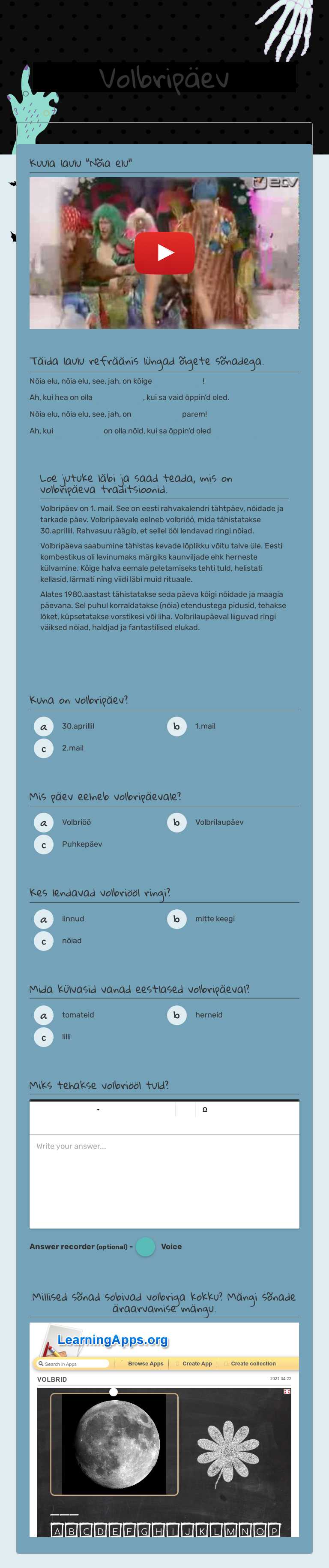 Volbripäev Grade 2 worksheet preview