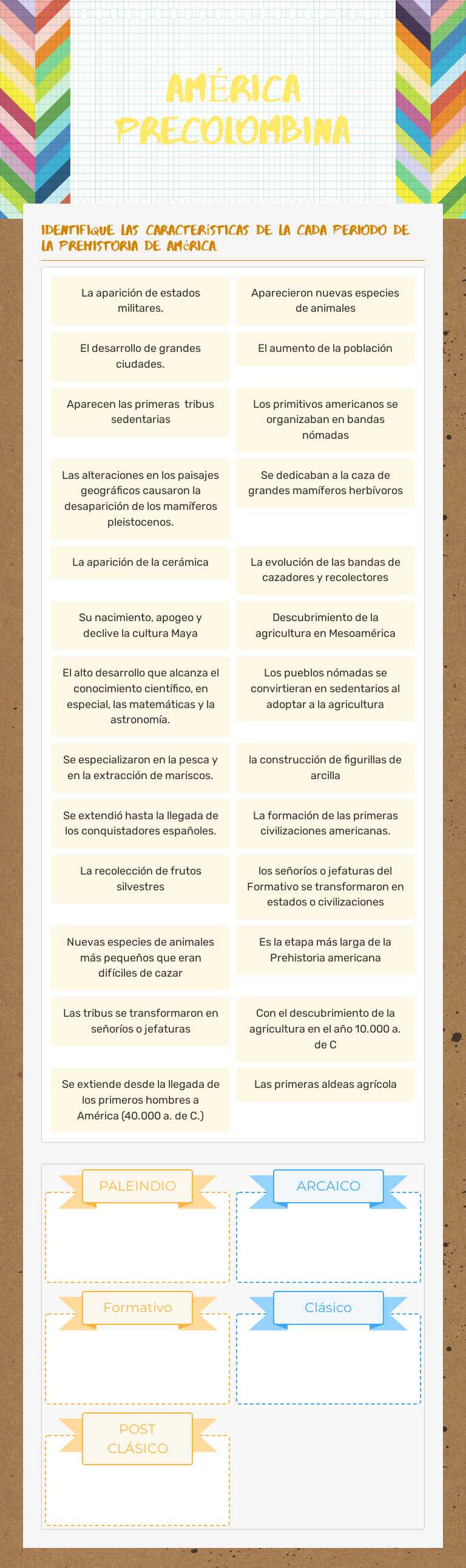 AMÉRICA  PRECOLOMBINA worksheet preview image