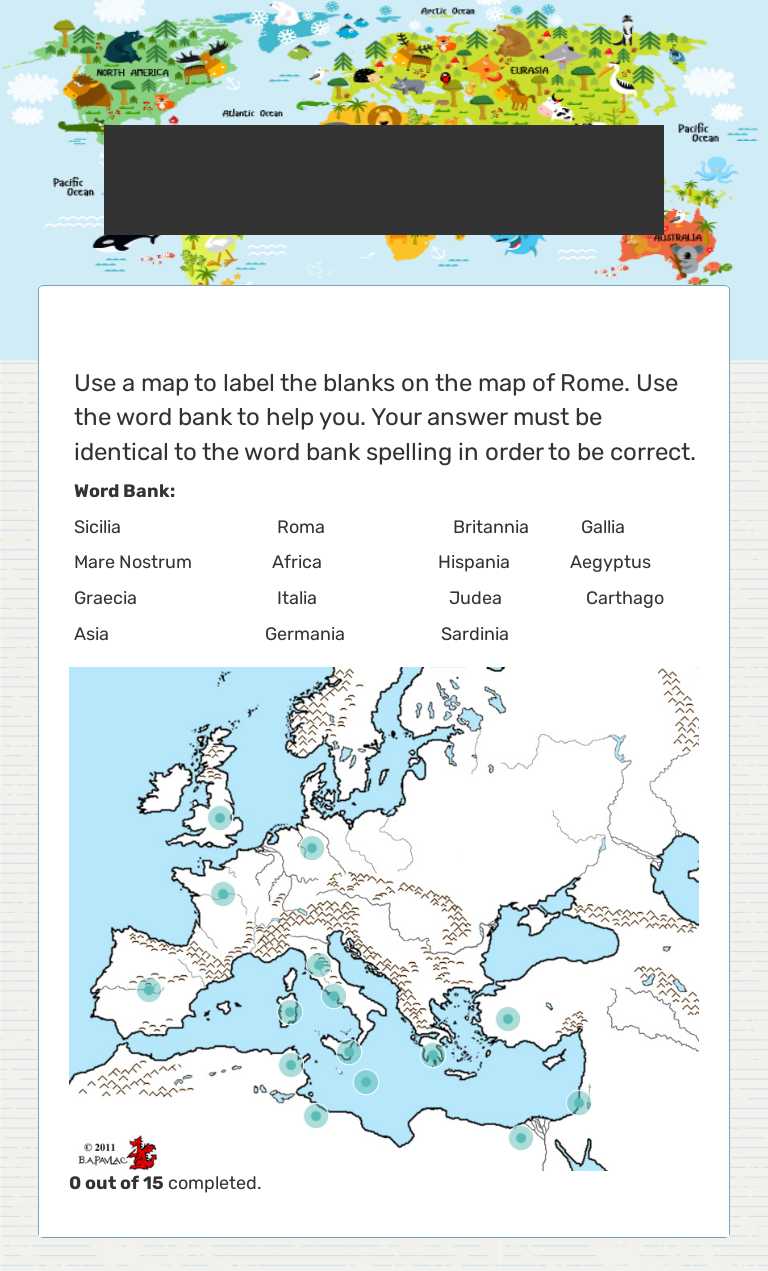 Rome Geography worksheet preview image