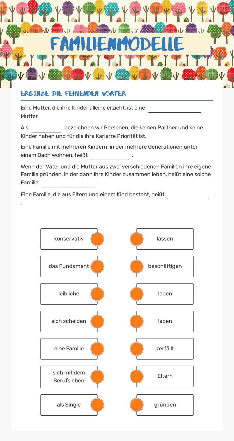 Familienmodelle Other worksheet preview