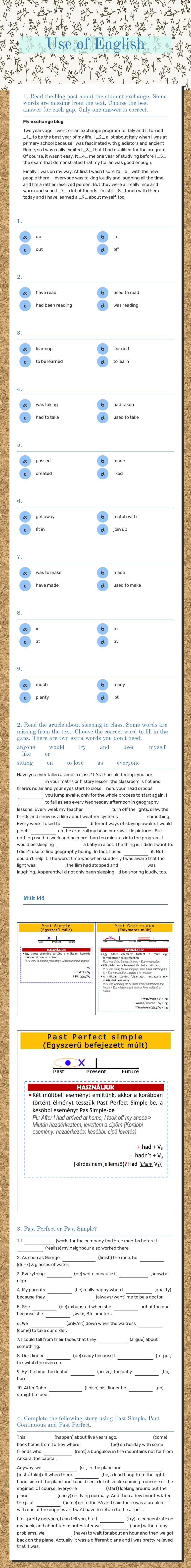 Use of English worksheet preview image