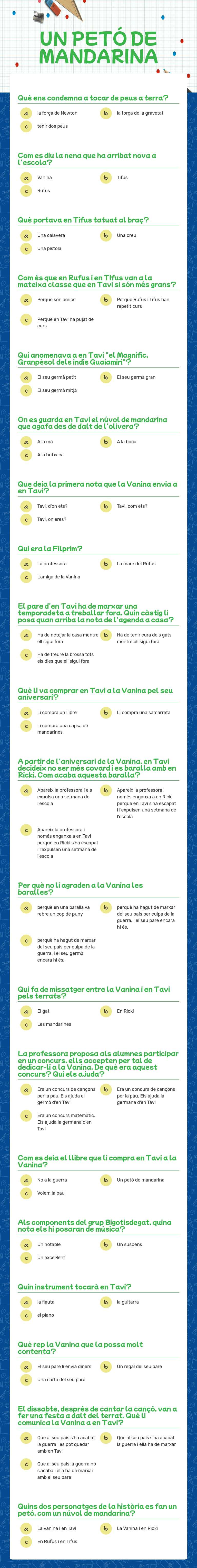 UN PETÓ DE MANDARINA worksheet preview image