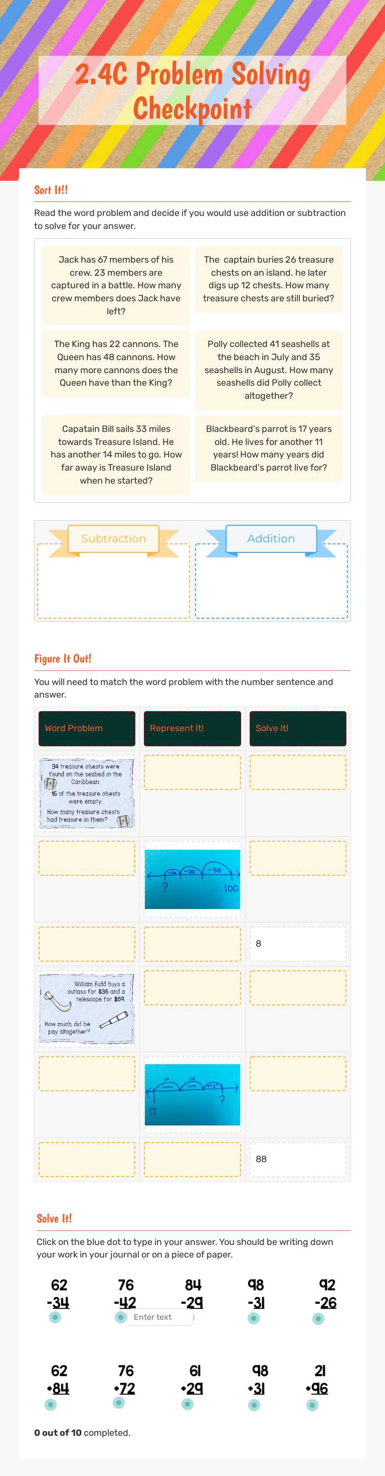 2.4C Problem Solving Checkpoint worksheet preview image