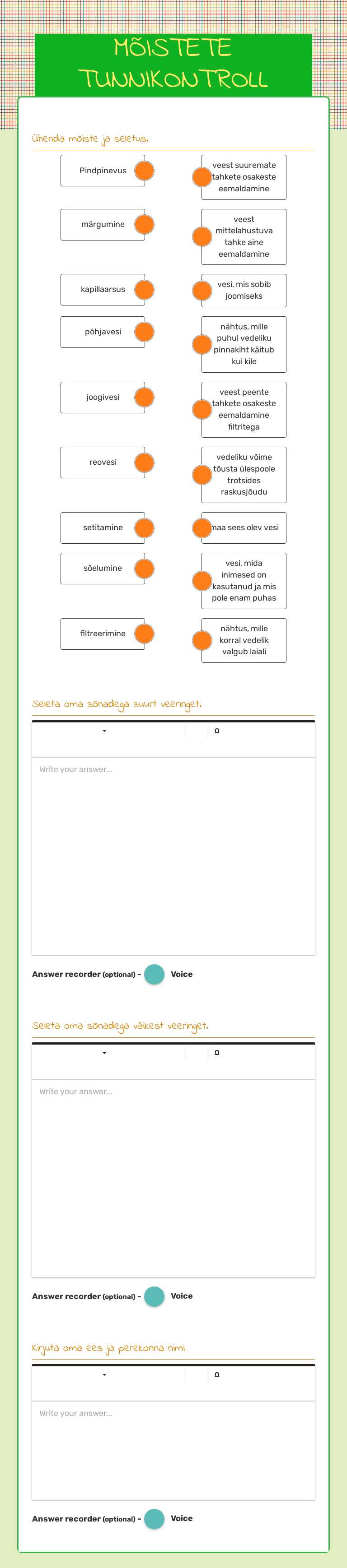 MÕISTETE TUNNIKONTROLL worksheet preview image