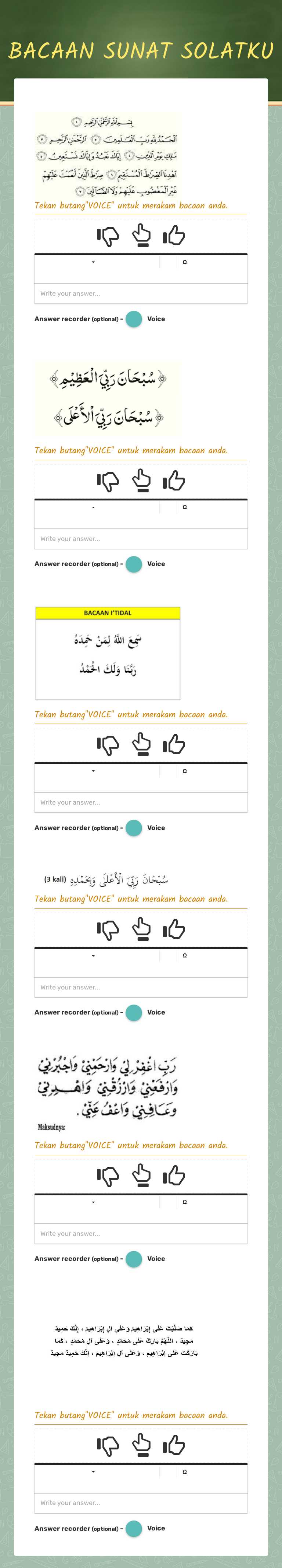 BACAAN SUNAT SOLATKU worksheet preview image