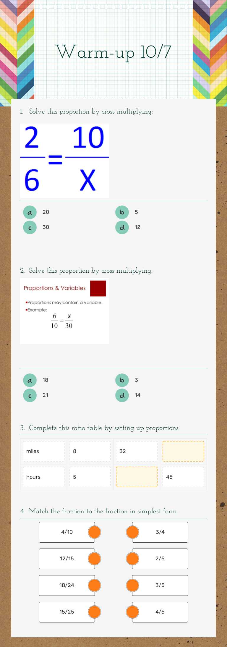 Warm-up 10/7 worksheet preview image