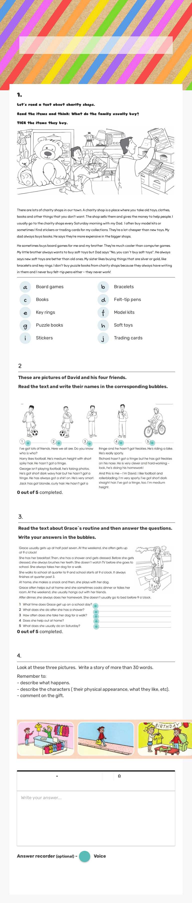 FINAL EXAM PART 1: READING COMPREHENSION AND WRITING worksheet preview image