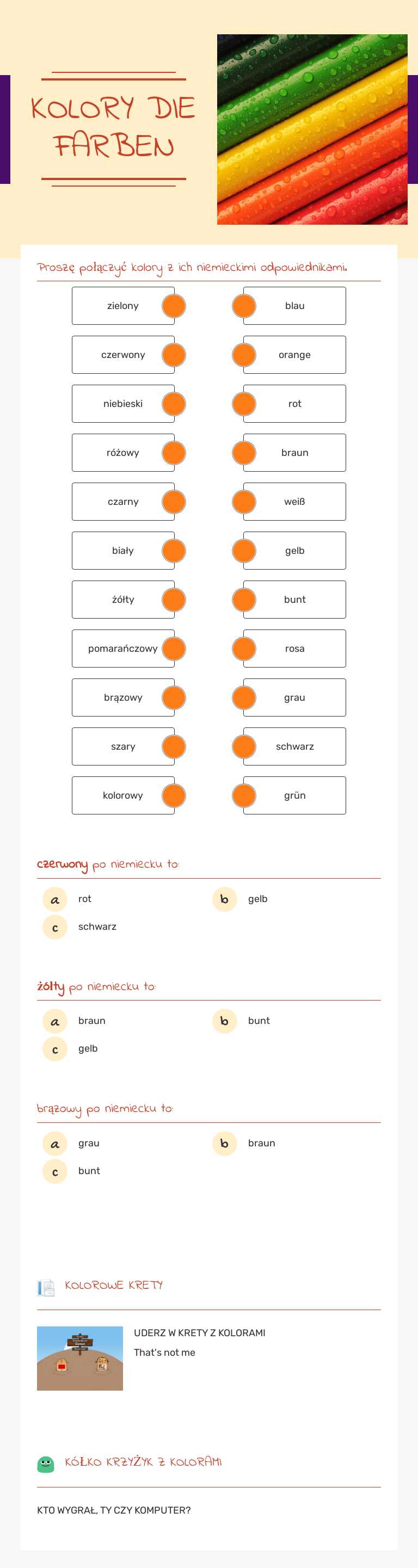 KOLORY
DIE FARBEN worksheet preview image