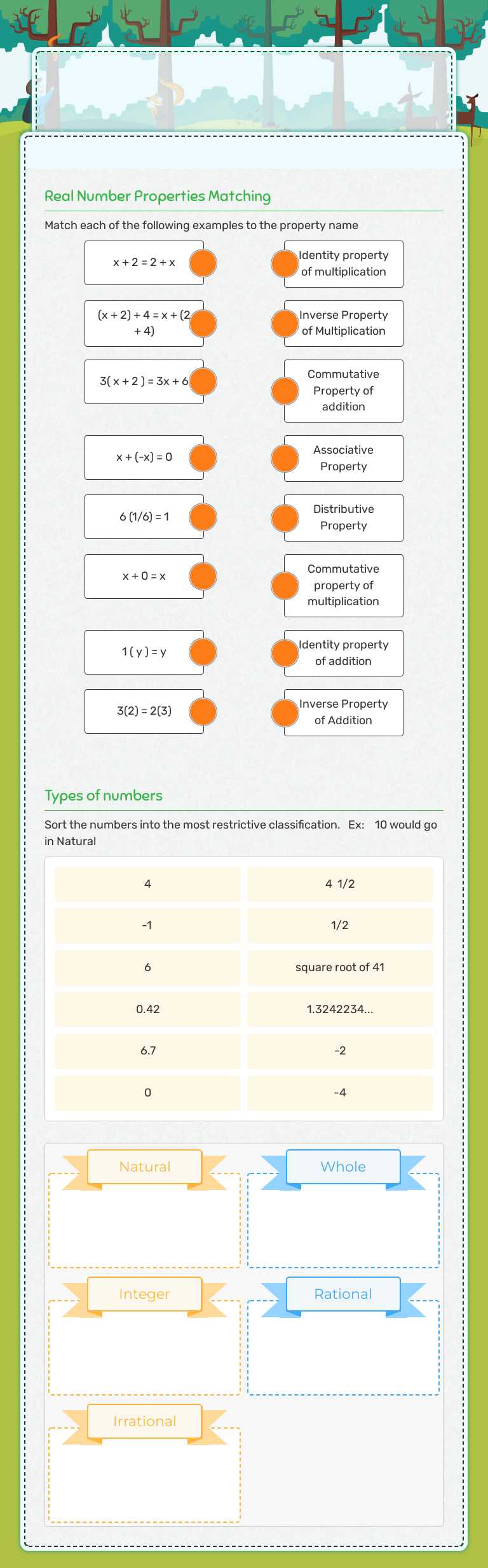 L1 Properties of 
Real Numbers worksheet preview image