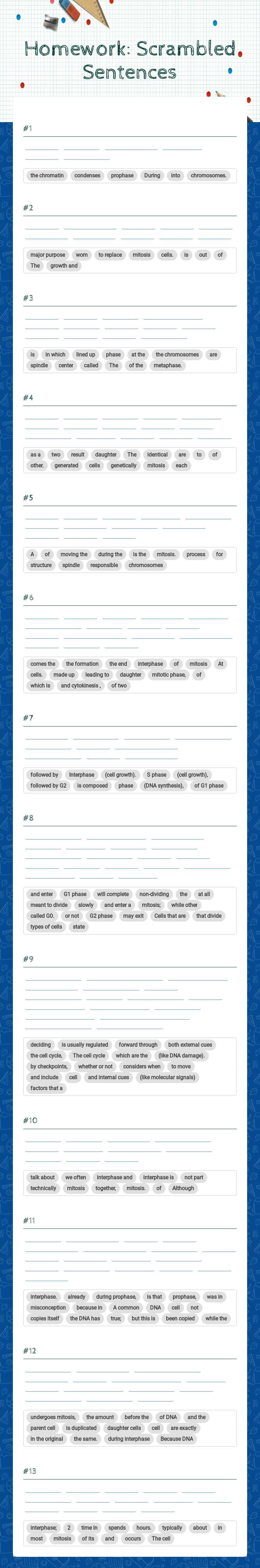 Homework:
Scrambled Sentences worksheet preview image