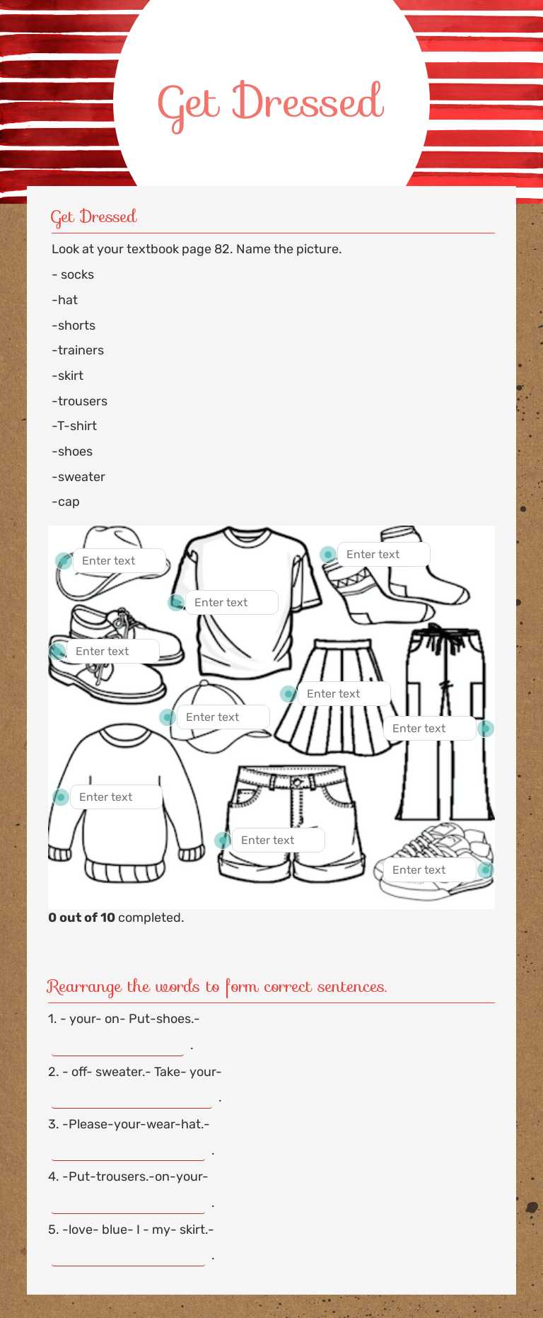Get Dressed worksheet preview image
