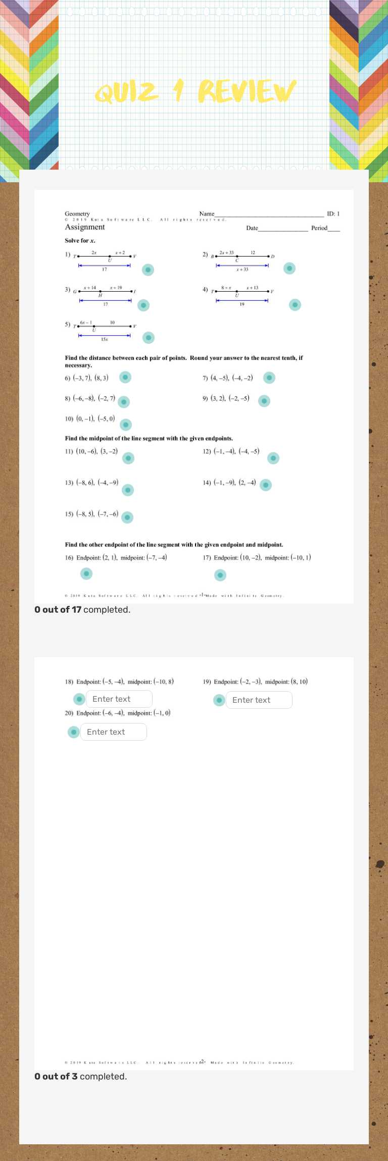 Quiz 1 Review worksheet preview image