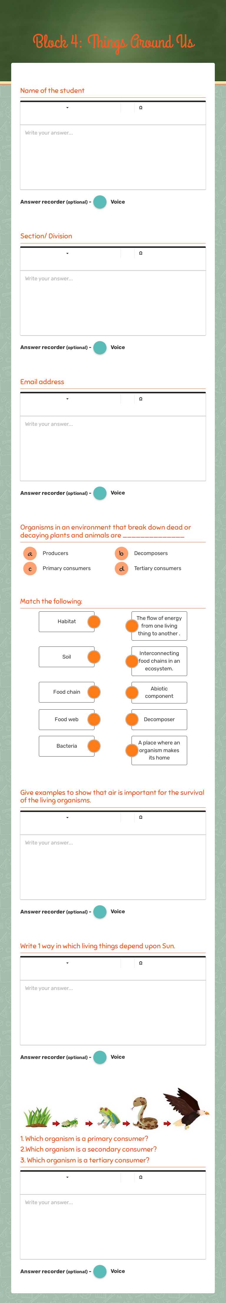 Block 4: Things Around Us worksheet preview image