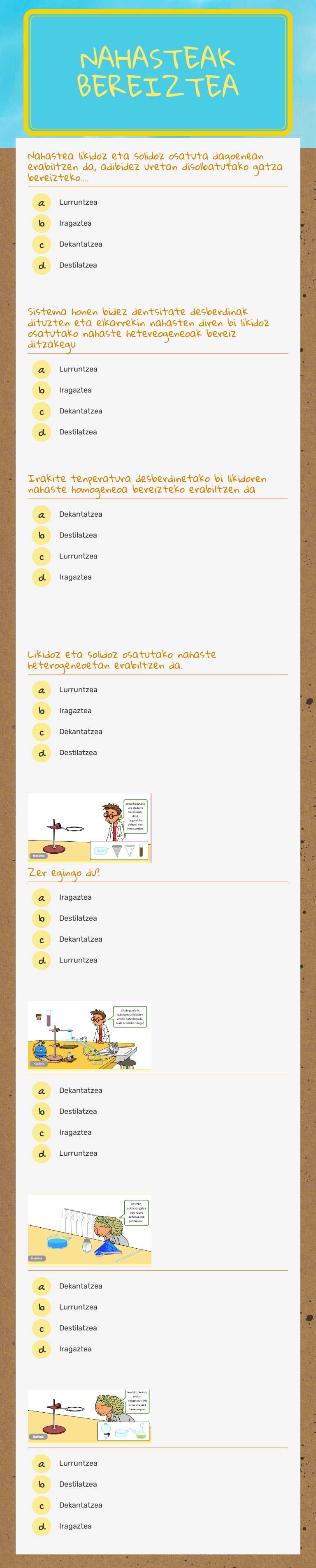 NAHASTEAK BEREIZTEA worksheet preview image