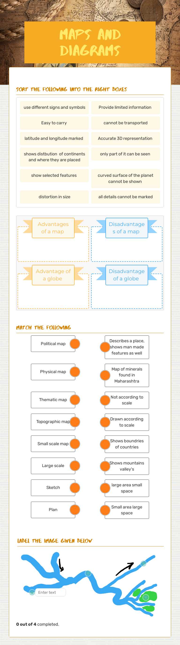 maps and diagrams worksheet preview image