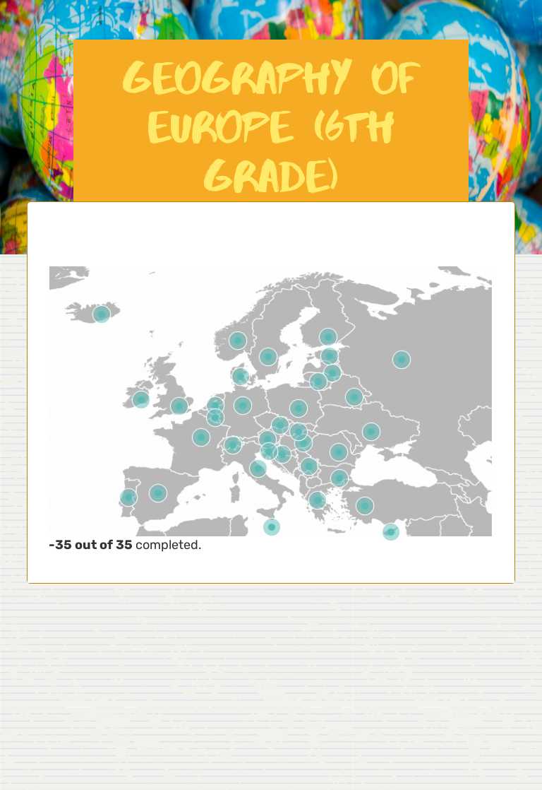 Geography of Europe (6th grade) worksheet preview image