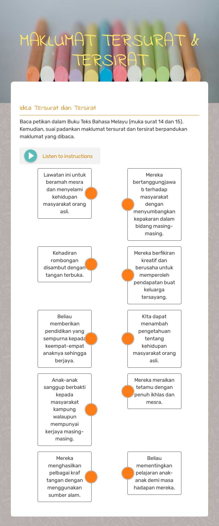 MAKLUMAT            TERSURAT & TERSIRAT worksheet preview image