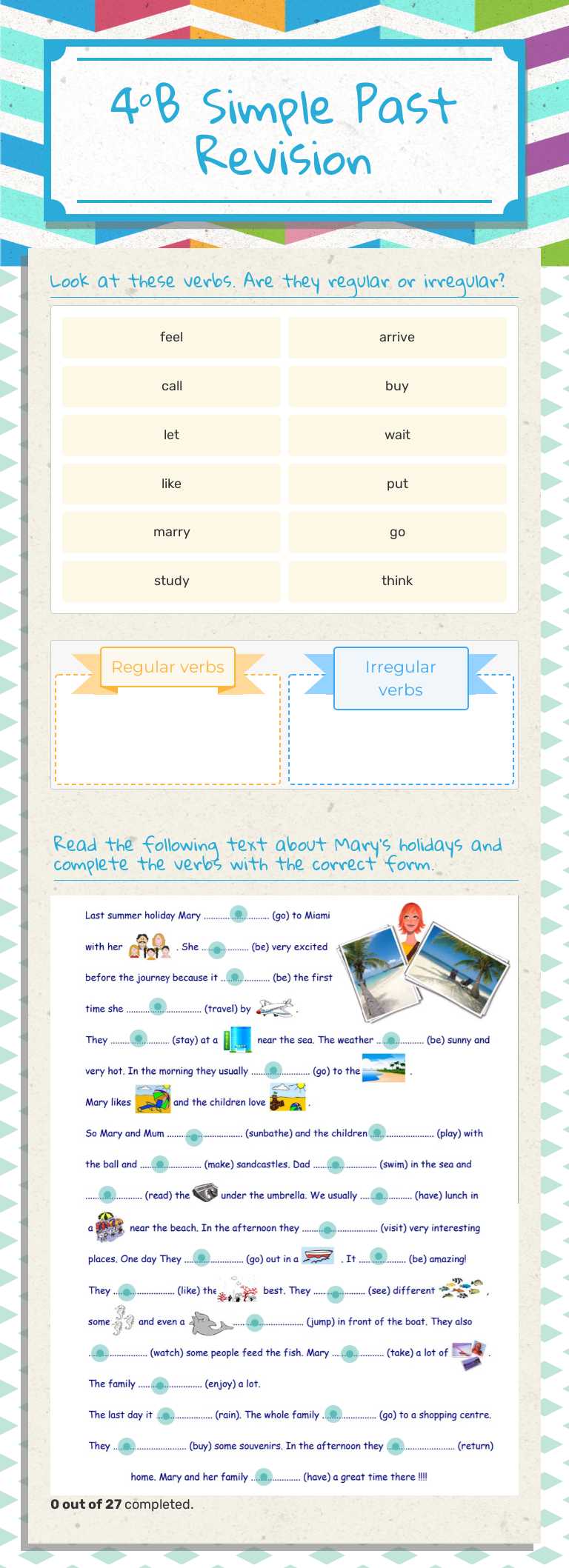 4°B Simple Past
Revision worksheet preview image