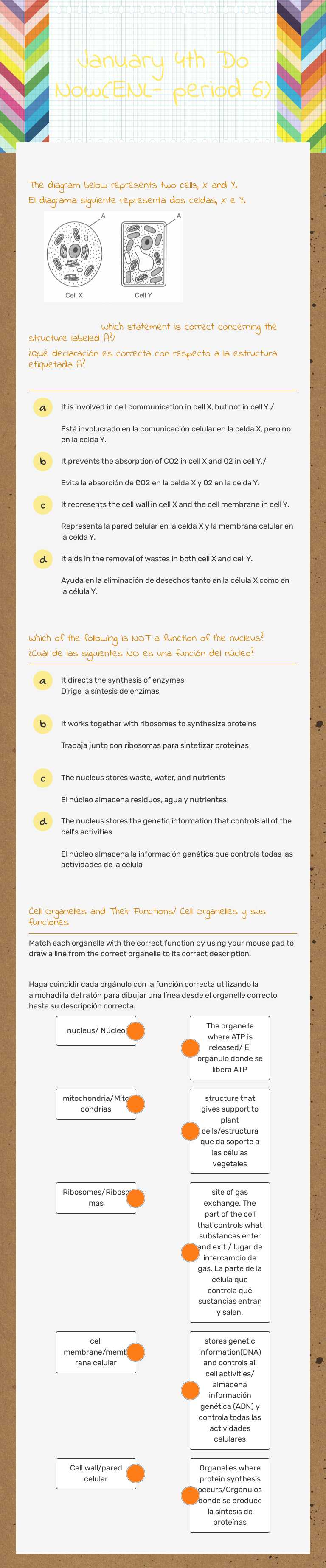 January 4th Do Now(ENL- period 6) worksheet preview image