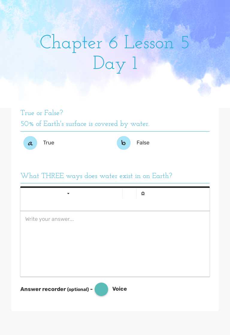 Chapter 6 Lesson 5 Day 1 worksheet preview image
