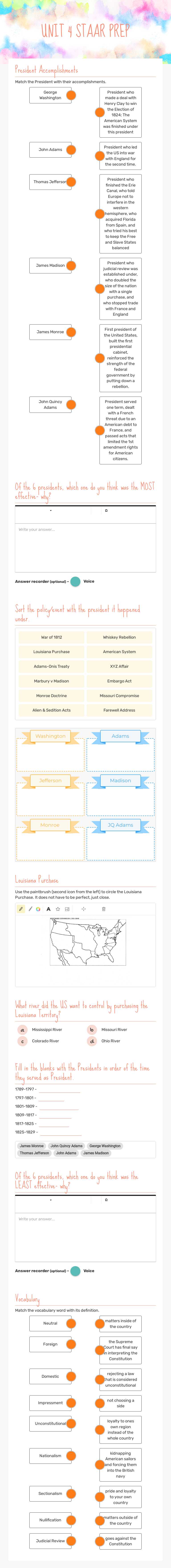 UNIT 4 STAAR PREP worksheet preview