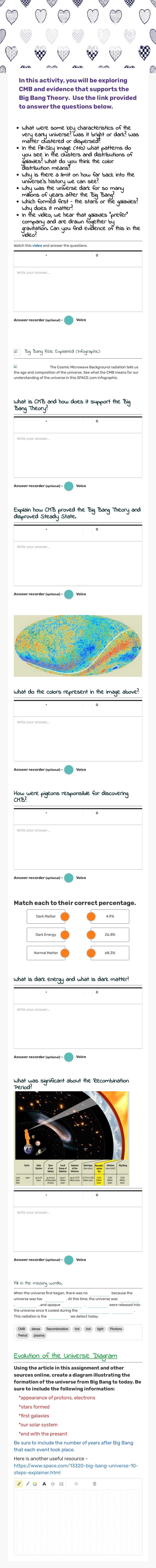 CMB & The Big Bang Theory Grade 11 worksheet preview