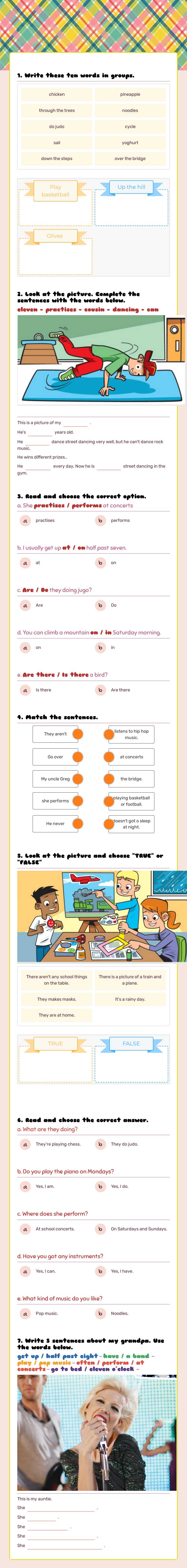Mid-Term Exam - Kids 3 worksheet preview image