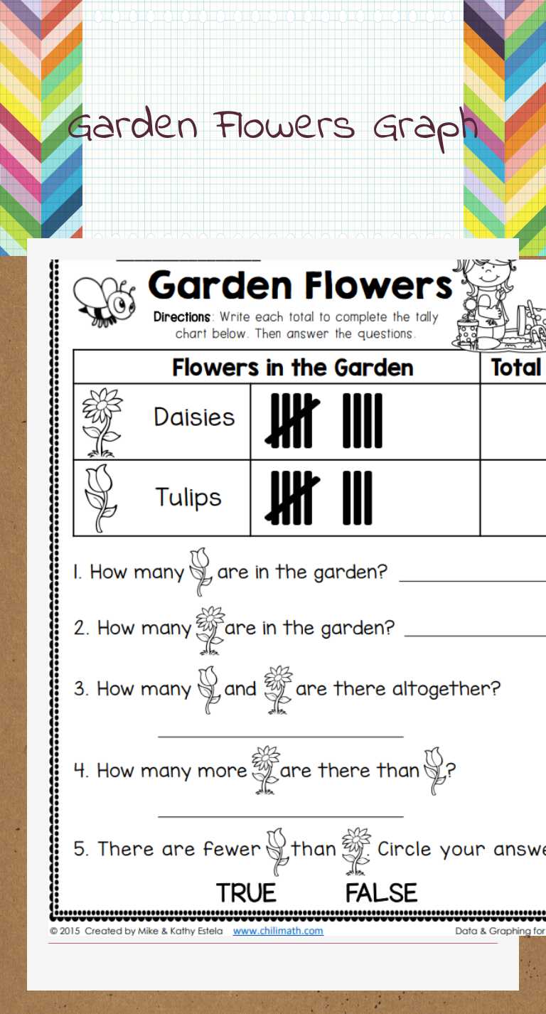 Garden Flowers Graph worksheet preview image