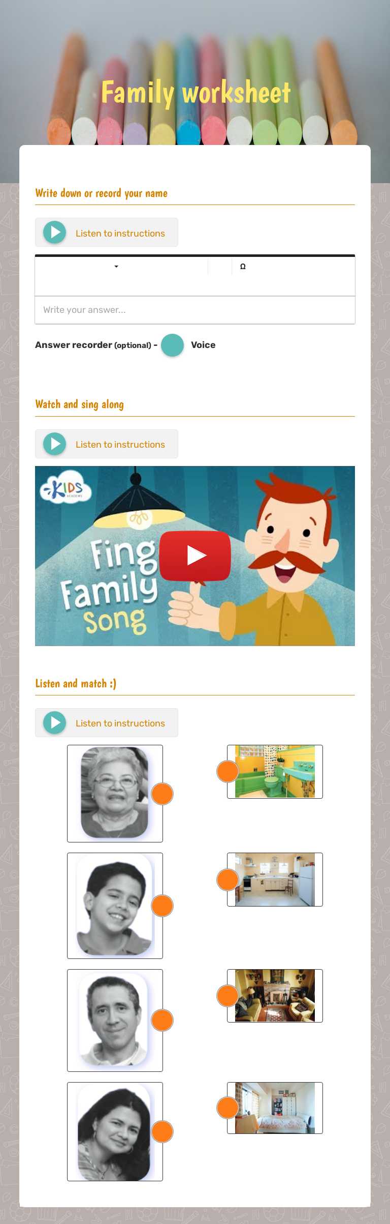 Family worksheet worksheet preview